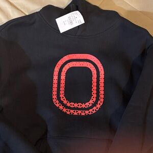 NEW with tags Boys Large Overtime Black Crewneck Hoodie with Red Graphic